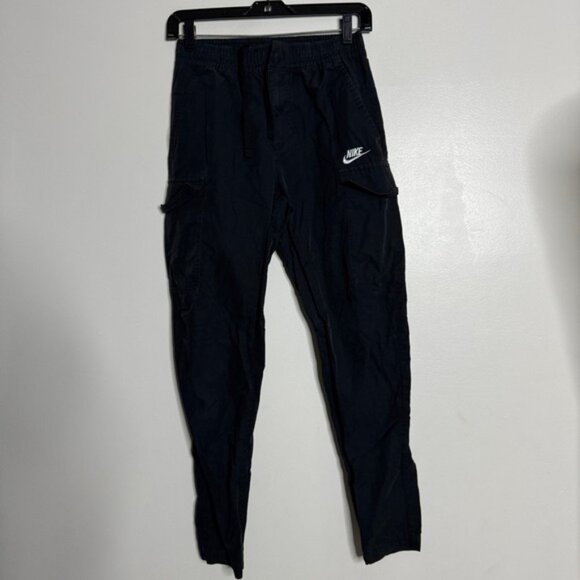 Nike Cargo Pants Drawstring Waist Lightweight Casual Black‎ XS - Picture 1 of 6